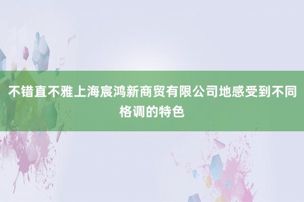 不错直不雅上海宸鸿新商贸有限公司地感受到不同格调的特色